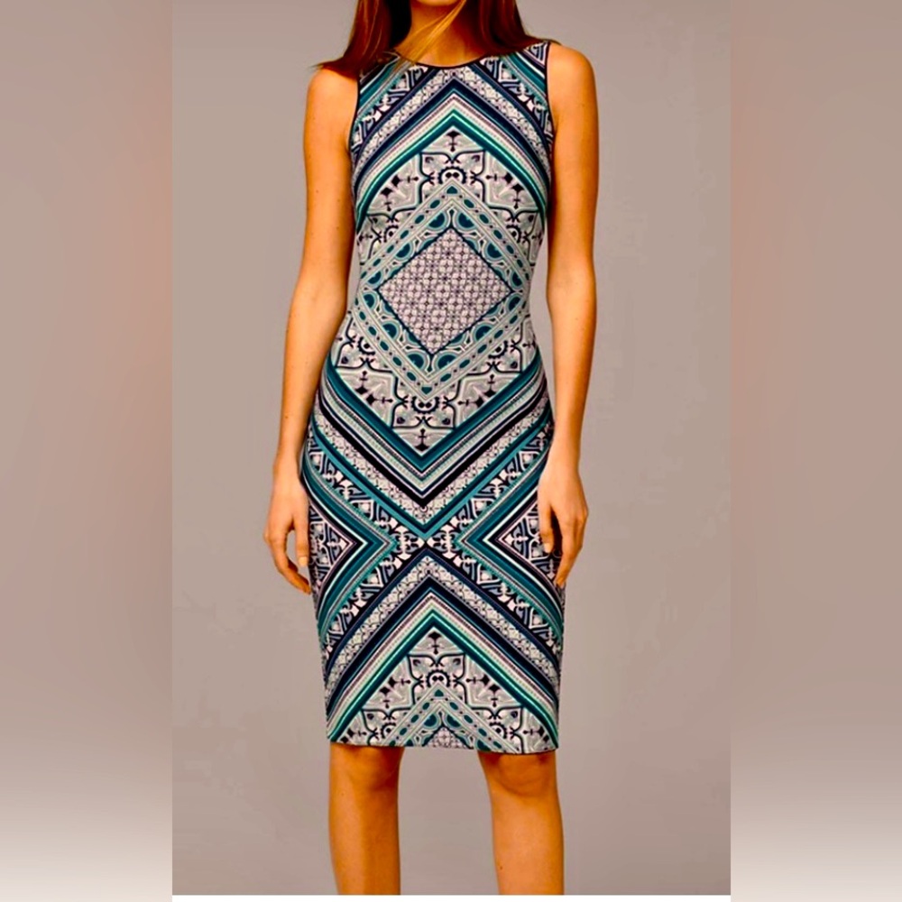 NWT White House Black Market Reversible Scarf Sheath Dress Size MP
